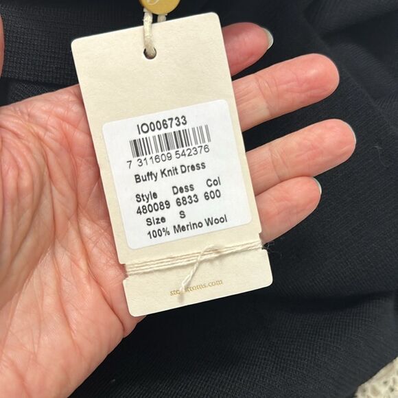 Stenstroms merino wool Buffy knit dress black small s Sweden - Picture 3 of 7